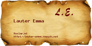 Lauter Emma névjegykártya